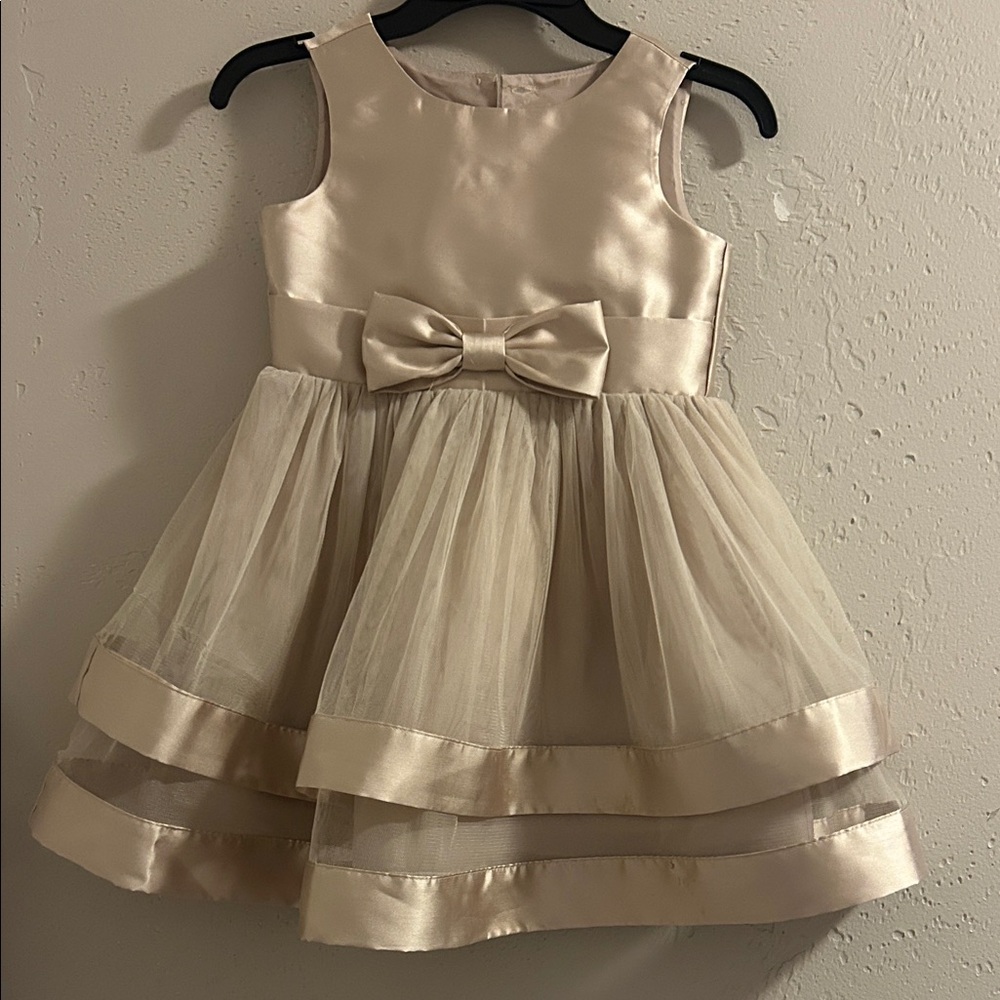 Speechless Cream Satin and Tulle Kids Dress